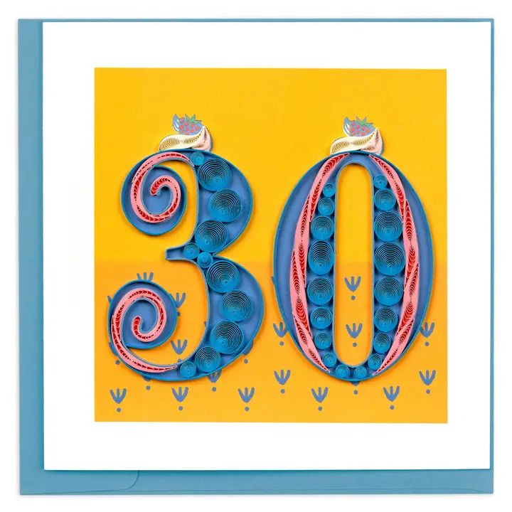 30th Birthday Quilled Card
