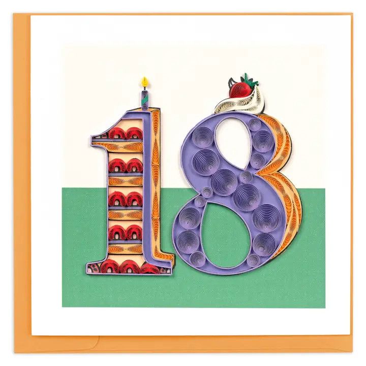 18th Birthday Quilled Card