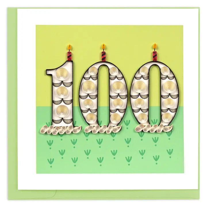 100th Birthday Quilled Card