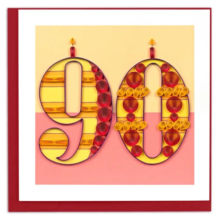 90th Birthday Quilled Card