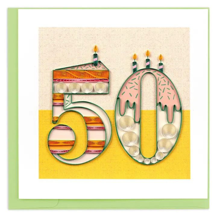 50th Birthday Quilled Card