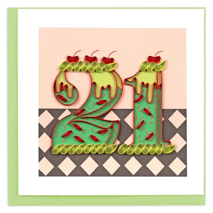 21st Birthday Quilled Card