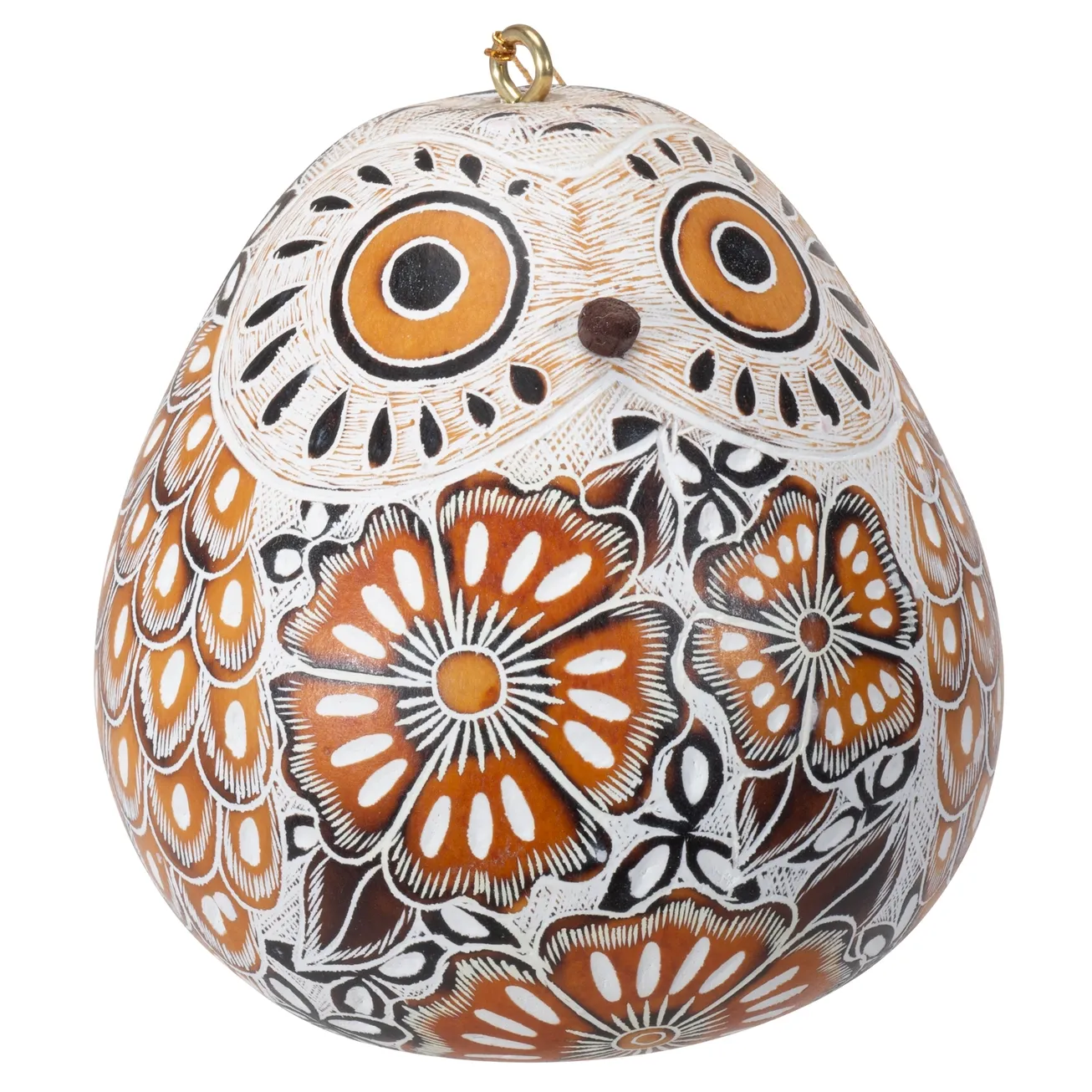 Gourd Snowy Owl Ornament