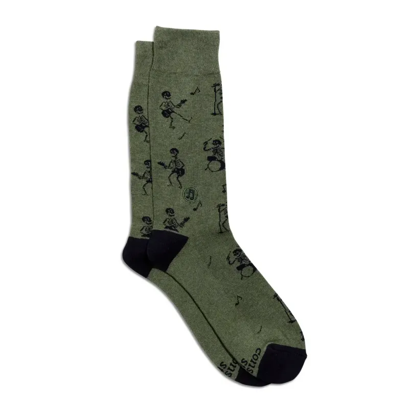 Crew Socks That Support Music Skeletons