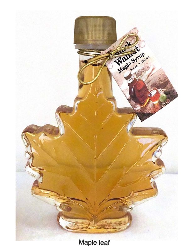 Infused Flavored Maple Syrup - Maple Leaf Glass Bottle