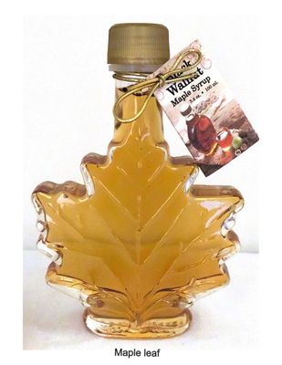 Infused Flavored Maple Syrup - Maple Leaf Glass Bottle