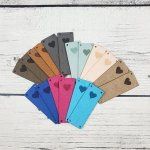 Faux Suede Foldover Washable Tags, Type: Hearts