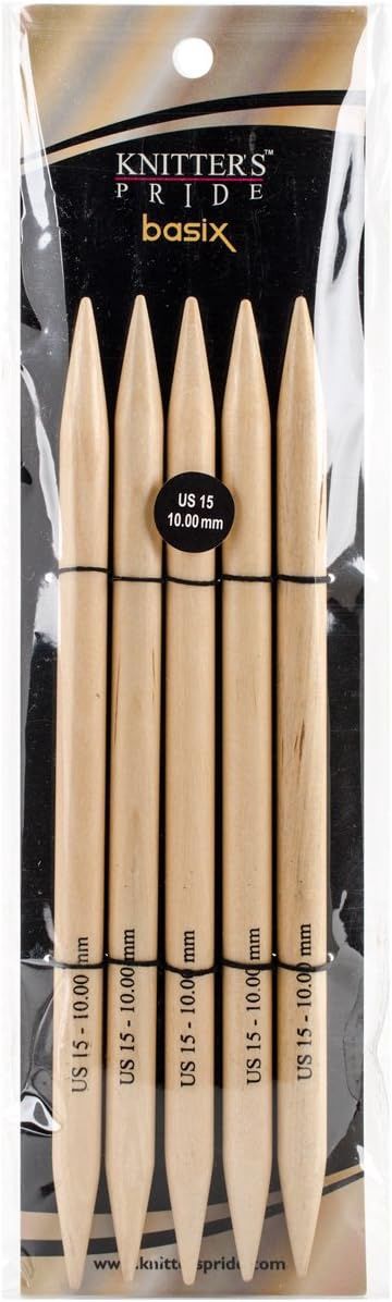 Basix Beechwood 8&quot; Double Pointed Needles, Type: 8&quot; Double Points, Size: US13
