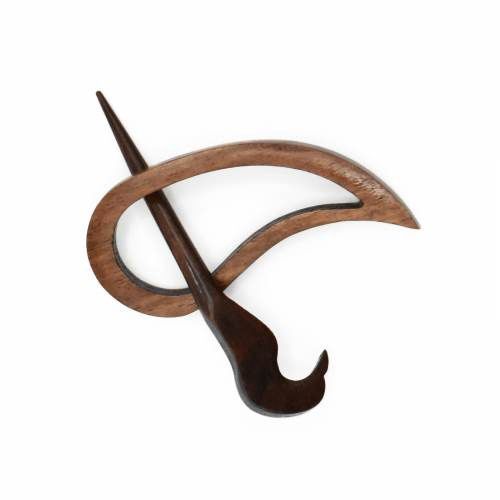 Handcrafted Wood Shawl Pin, Type: Tear Drop, color/ size #: Rose