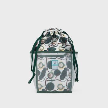 Double Double Project Bag s, Color: Coffee and Yarn Green