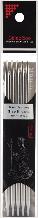 Double Point Needles 6", Size: US 0