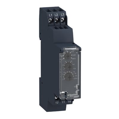 RM17TU00, 3-phase undervoltage control relay RM17, 5A, 1CO, 208..480V AC