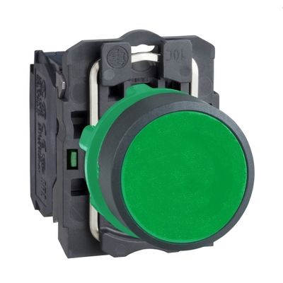 XB5AA31, Flush push button XB5, Ø22, , plastic, spring return, 1NO, unmarked