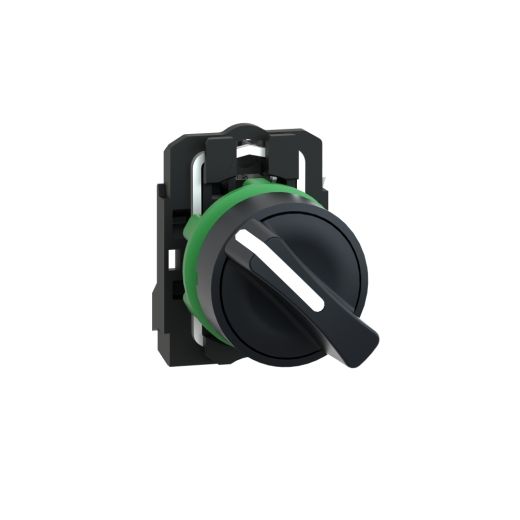 XB5AD21, Selector switch XB5, Ø22, plastic, black, 2 positions, stay put, 1NO