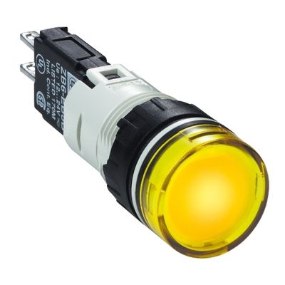 XB6AV5BB, Pilot light XB6, Ø16, round, plastic, yellow, LED, 12..24V AC/DC