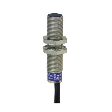 XS612B1PAL2, Inductive proximity XS6, M12, L54mm, brass, Sn=4mm, PNP, NO, 12..48V DC, cable 2 m