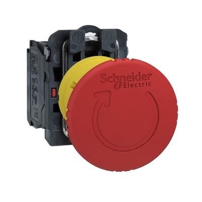 XB5AS8442, Emergency stop switch XB5, plastic, red mushroom 40mm, Ø22, turn to release, 1NC