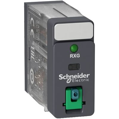 RXG12BD, Interface plug-in relay RXG, 10A, 1CO, lockable test button, LED, 24V DC