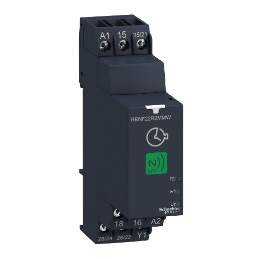 RENF22R2MMW, NFC multifunction timer relay RENF22, 8A, 2CO, 0.1s..999h, 24..240V AC/DC