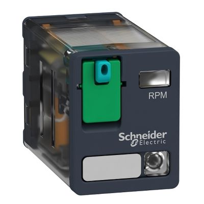 RPM22BD, Power plug-in relay RPM, 15A, 2CO, LED, 24V DC