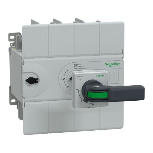GM63D4N6304BEE, Manual transfer switch GoPact, MTS, 4 poles, 630A, extended rotary handle, open transition