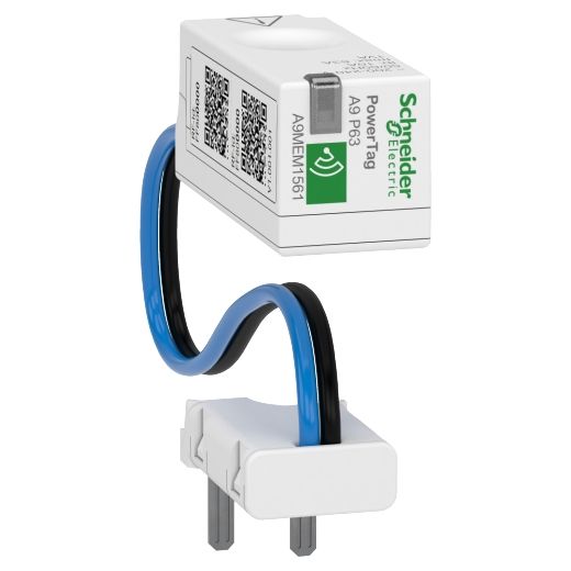 A9MEM1561, Energy sensor PowerTag A9M, phase neutral, 63A, 1P+N, top position