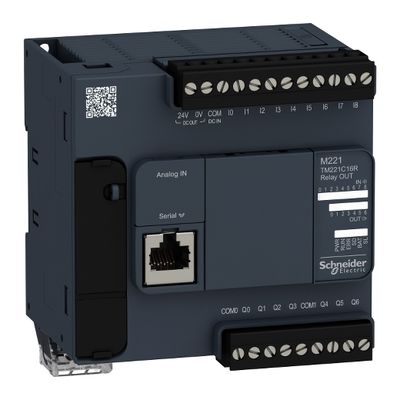 TM221C16R, Logic controller M221, 16 IO, 7 relay, 100..240V AC