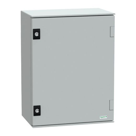 NSYPLM43G, Wall mounted polyester enclosure Thalassa PLM, plain door, 430x330x200mm, IP66