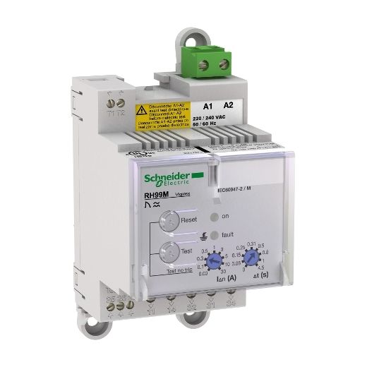 56170, Earth leakage relay VigiPacT RH99M, with manual reset, 30mA..30A, 0..4.5s, 24V AC/DC