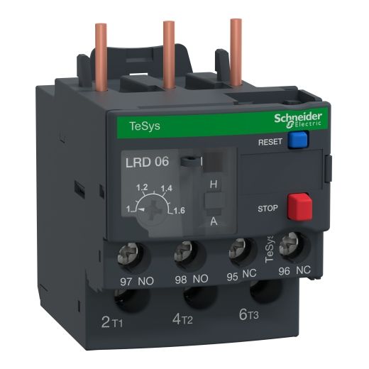 LRD06, Thermal overload relay TeSys Deca, 3P, 1..1.6A, 1NO+1NC, class 10A