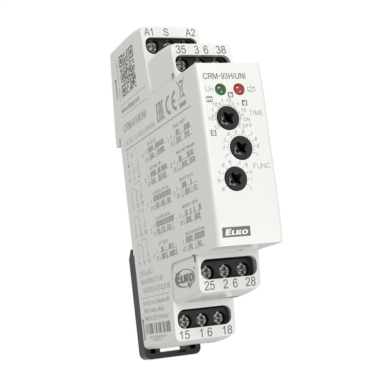 CRM-93H/UNI, Multifunction timer relay CRM, 0.1s..10days, 3CO, 12-240V AC/DC