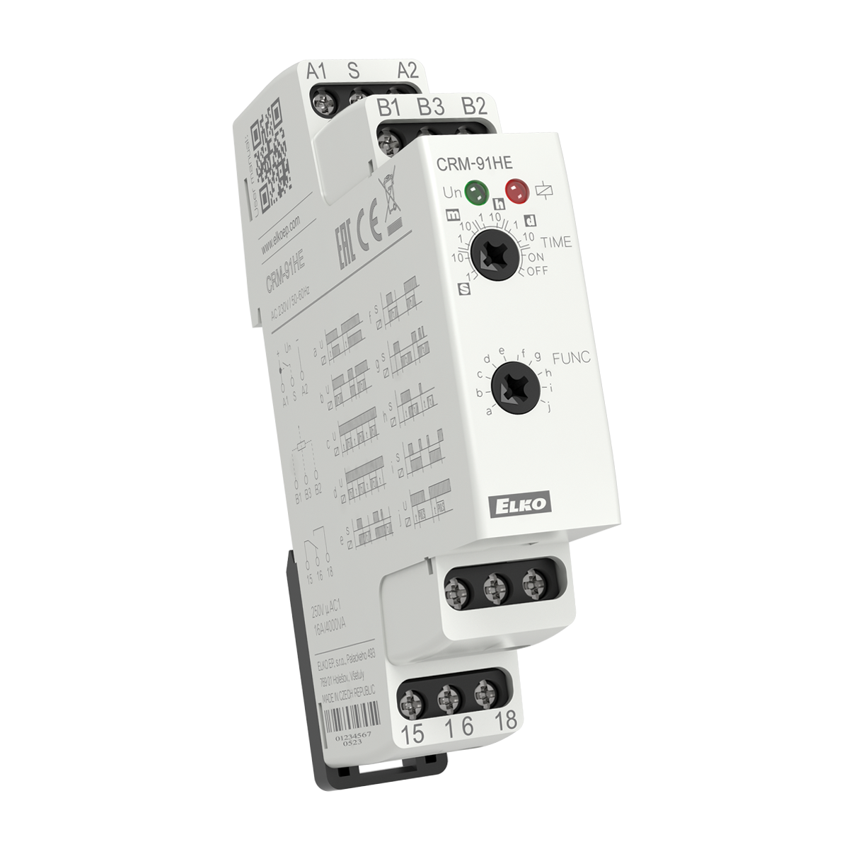 CRM-91HE/UNI, Multifunction timer relay CRM, external potentiometer, 0.1s..10days, 1CO, 12-240V AC/DC