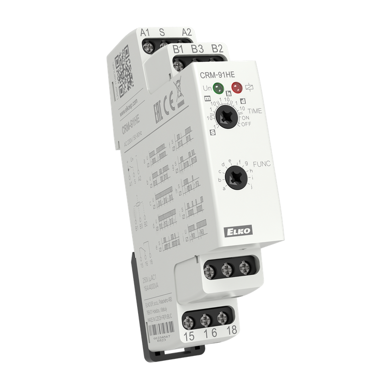 CRM-91HE/UNI, Multifunction timer relay CRM, external potentiometer, 0.1s..10days, 1CO, 12-240V AC/DC