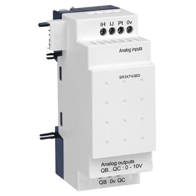 SR3XT43BD, Analogue IO extension module SR3, 4 I/O, 24V DC