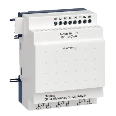 SR3XT141FU, Discrete IO extension module SR3, 14 I/O, 100..240V AC