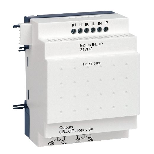 SR3XT101BD, Discrete IO extension module SR3, 10 I/O, 24V DC