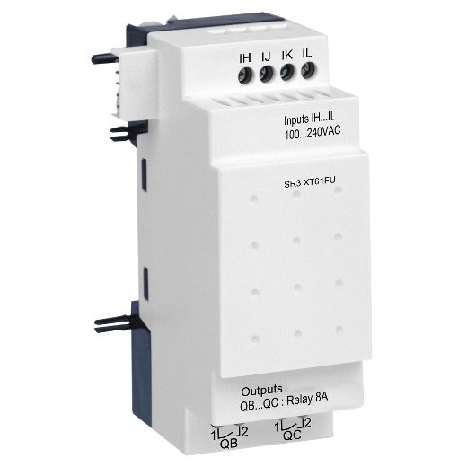 SR3XT61FU, Discrete IO extension module SR3, 6 I/O, 100..240V AC