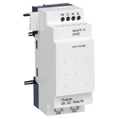 SR3XT61BD, Discrete IO extension module SR3, 6 I/O, 24V DC