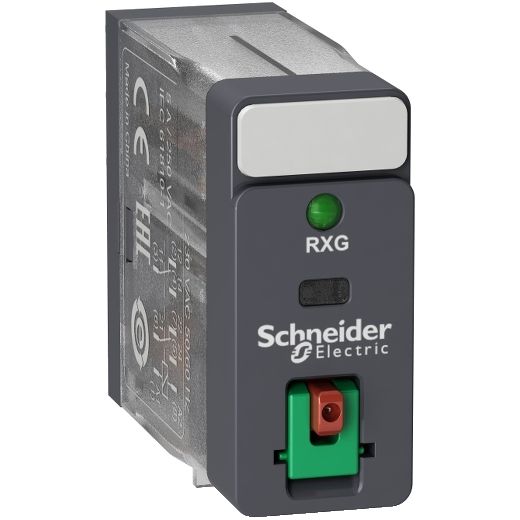 RXG22P7, Interface plug-in relay RXG, 5A, 2CO, lockable test button, LED, 230V AC