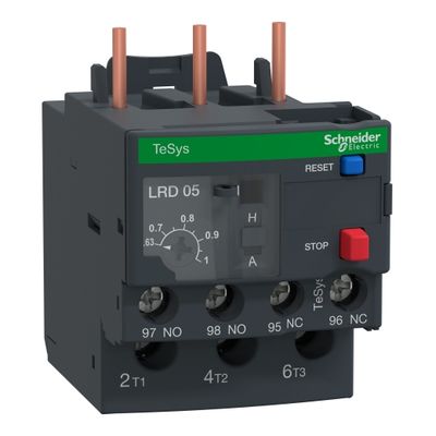 LRD05, Thermal overload relay TeSys Deca, 3P, 0.63..1A, 1NO+1NC, class 10A