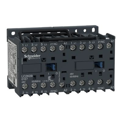 LC2K0901P7, Reversing Contactor TeSys K, 3P(3NO), AC-3/AC-3e, <=440V, 9A, 1NC, 230V AC 50/60Hz coil