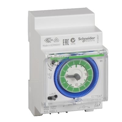 CCT15367, Mechanical time switch IH, 7days, 1CO, 16A, 110..230V AC, 200h memory