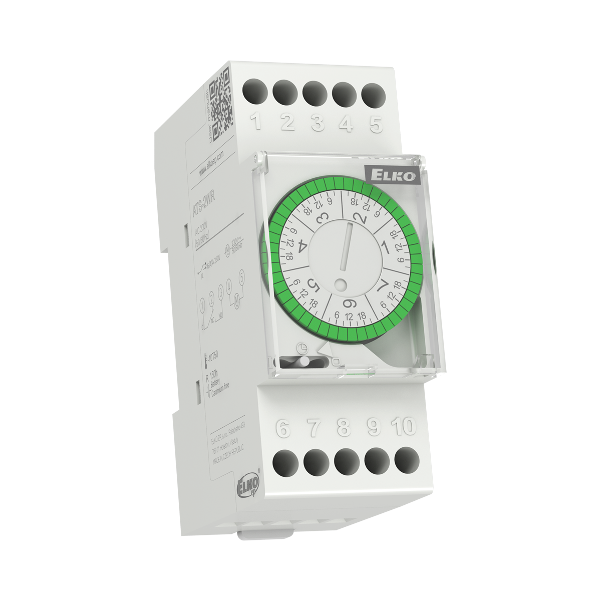 ATS-2WR, Mechanical time switch ATS, 7days, 1CO, 16A, 230V AC, 150h memory