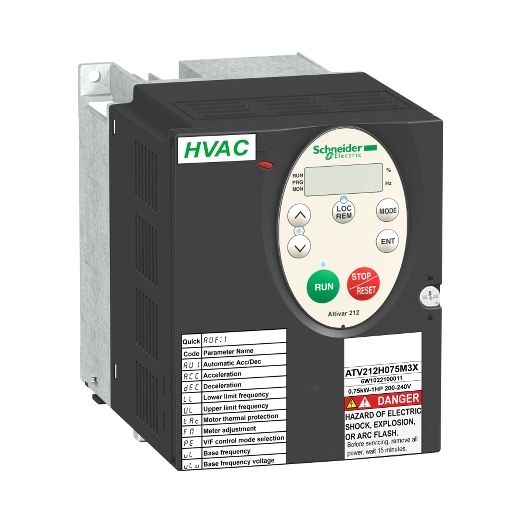ATV212H075N4, Altivar Building ATV212, 0.75kW, 323..528V, 3 phases, HVAC