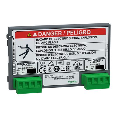 METSEPM2KANLGIO11, Power meter EasyLogic PM2X30, I/O Module, analogue, 1 input + 1 output