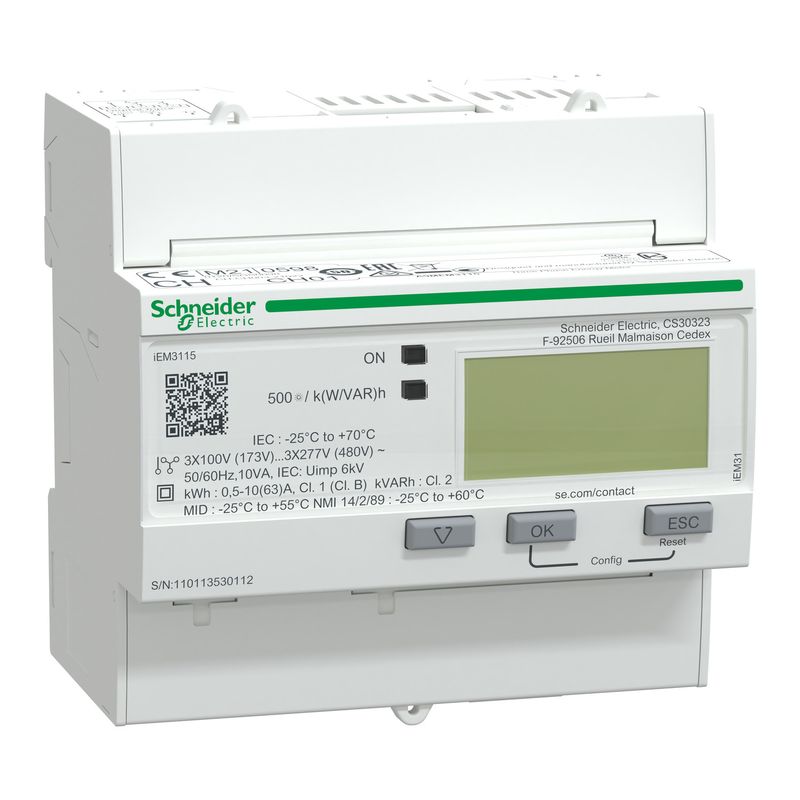 A9MEM3115, Energy meter iEM3115, 63A, 2DI, multi-tariff