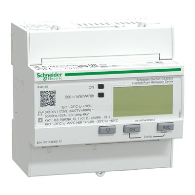 A9MEM3115, Energy meter iEM3115, 63A, 2DI, multi-tariff