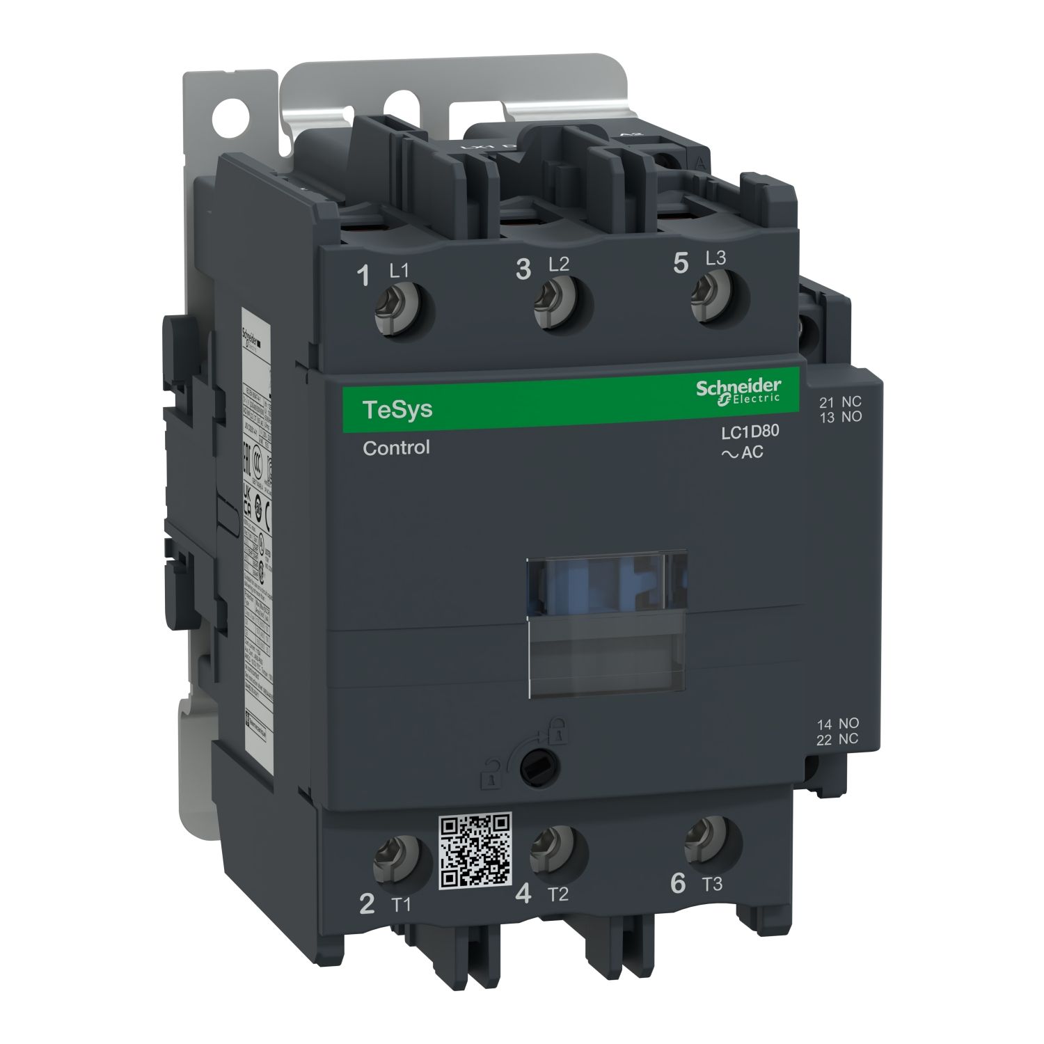 LC1D80R7, Contactor TeSys Deca, 3P(3NO), AC-3 <=440V, 80A, 440V AC 50/60Hz coil