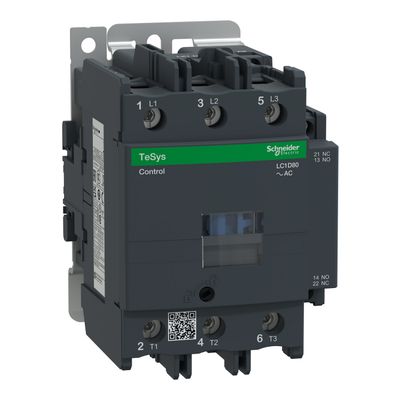LC1D80R7, Contactor TeSys Deca, 3P(3NO), AC-3 <=440V, 80A, 440V AC 50/60Hz coil