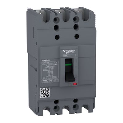 EZC100H3025, MCCB, EasyPact EZC100H, 30kA/415VAC, 3 poles, TMD 25A